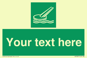 Custom sign safe condition Marine evacuation slide